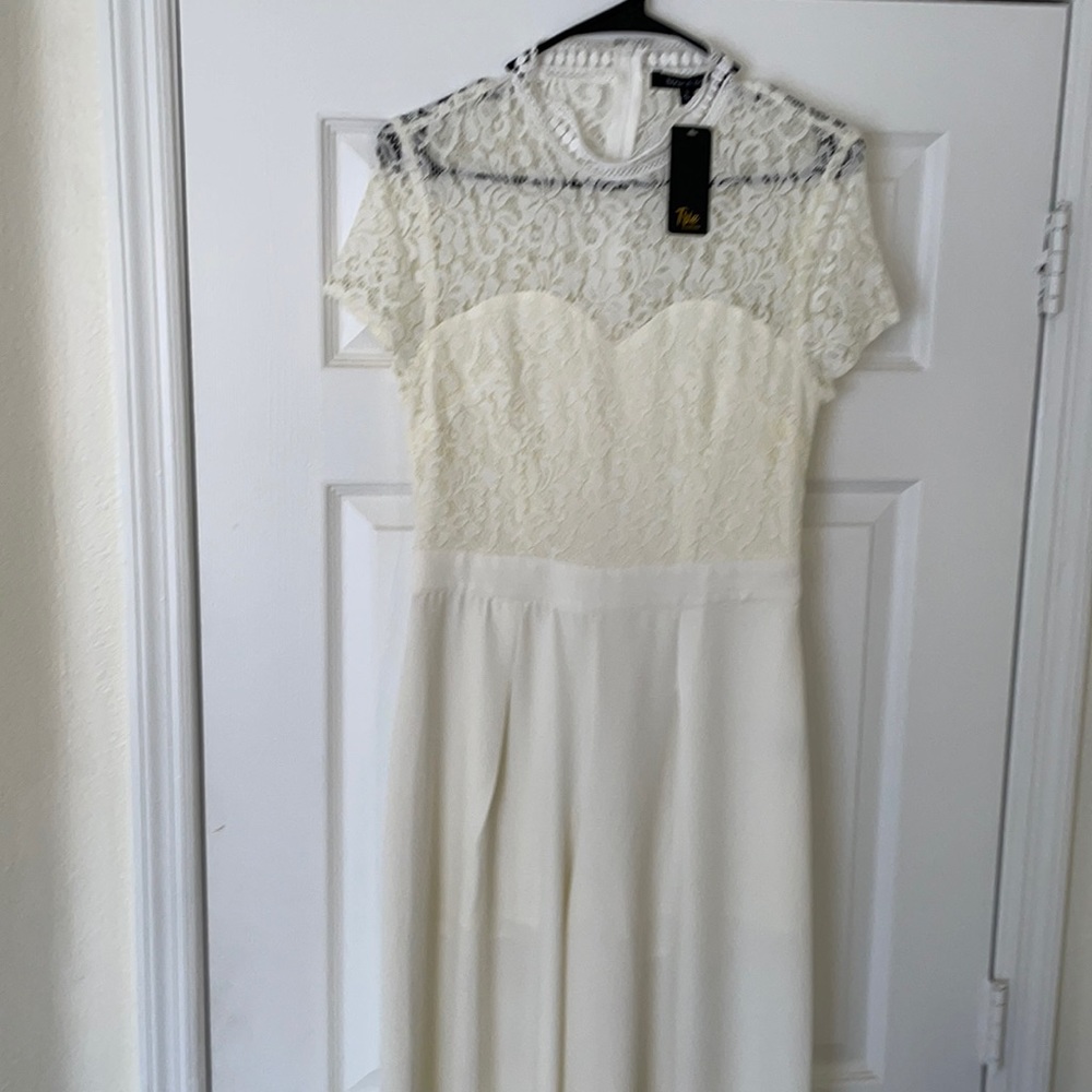 NWT white jumpsuit